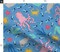Sea Creature Whimsical Bright Colorful Ocean Nautical Coastal Custom Printed Fabric by Spoonflower Various Fabrics by the Yard or Fat Quarter